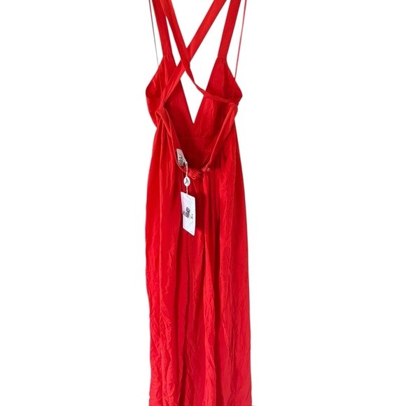 Tibi NEW Jeweled Red Orange Silk Gown - Picture 3 of 11